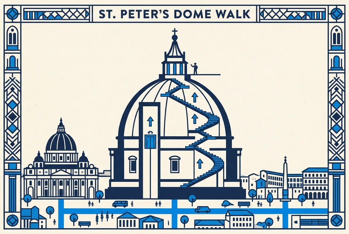 Vue panoramique générique depuis la terrasse du dôme basilique saint pierre surplombant les toits de rome, icône générique repère vue